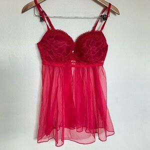 Victoria's Secret Red Lace Chemise 36D